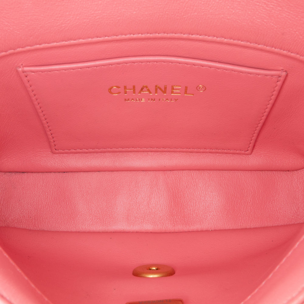 Chanel Mini Lambskin Pending CC Flap Pink