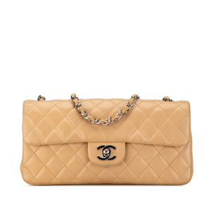 Chanel CC Lambskin East West Single Flap Brown