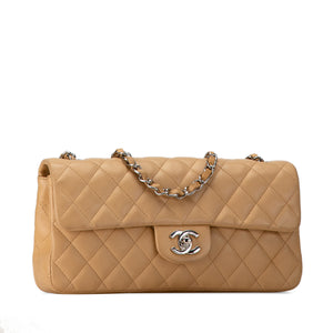 Chanel CC Lambskin East West Single Flap Brown