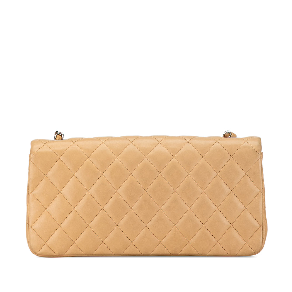 Chanel CC Lambskin East West Single Flap Brown