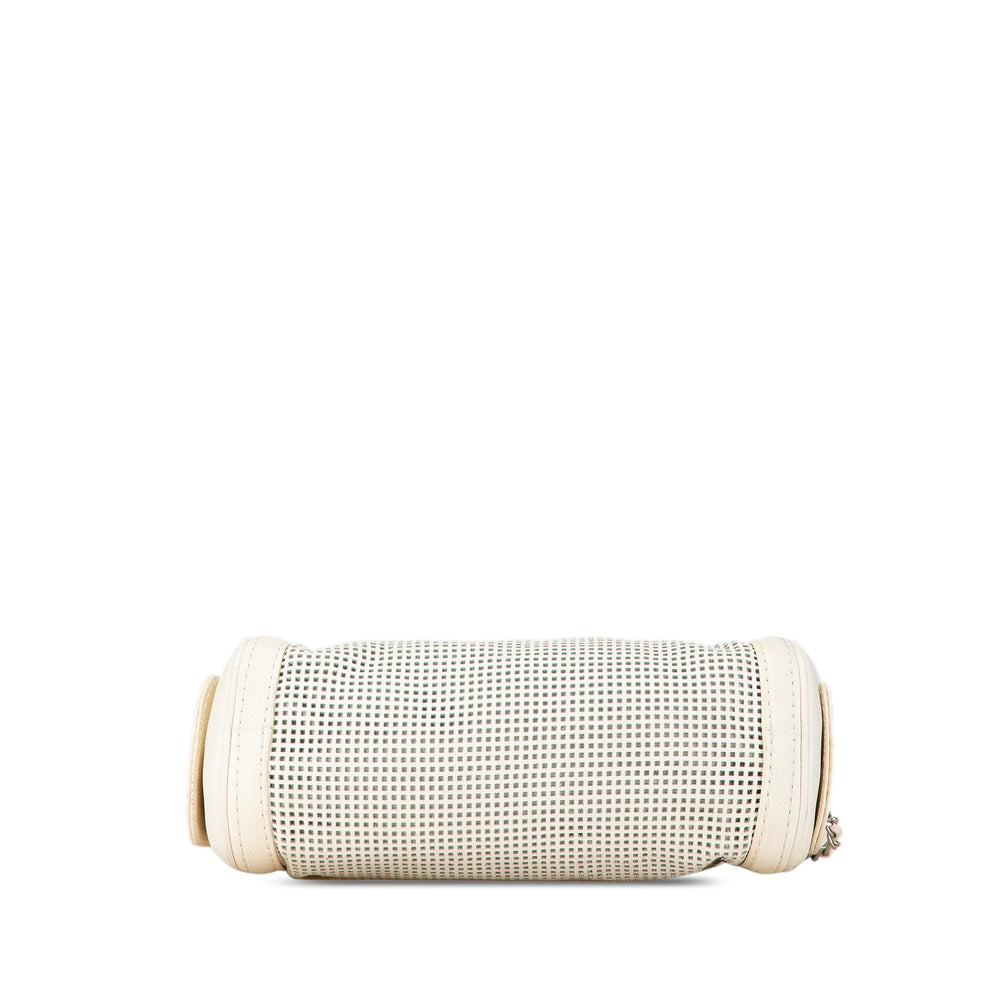 Chanel Caviar Perforated Pulley Shoulder Bag White