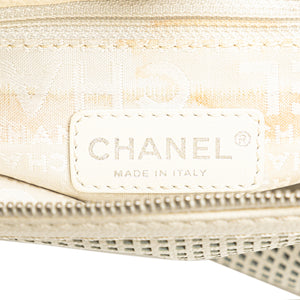 Chanel Caviar Perforated Pulley Shoulder Bag White