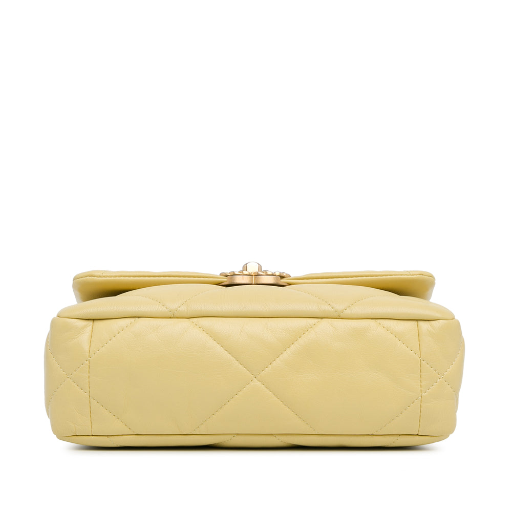 Chanel Medium Lambskin 19 Flap Yellow