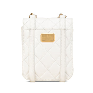 Chanel Mini Crinkled Calfskin City School Flap White