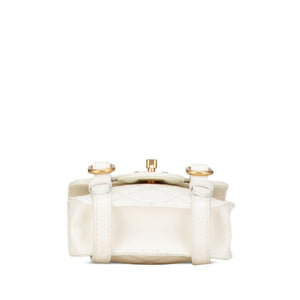 Chanel Mini Crinkled Calfskin City School Flap White