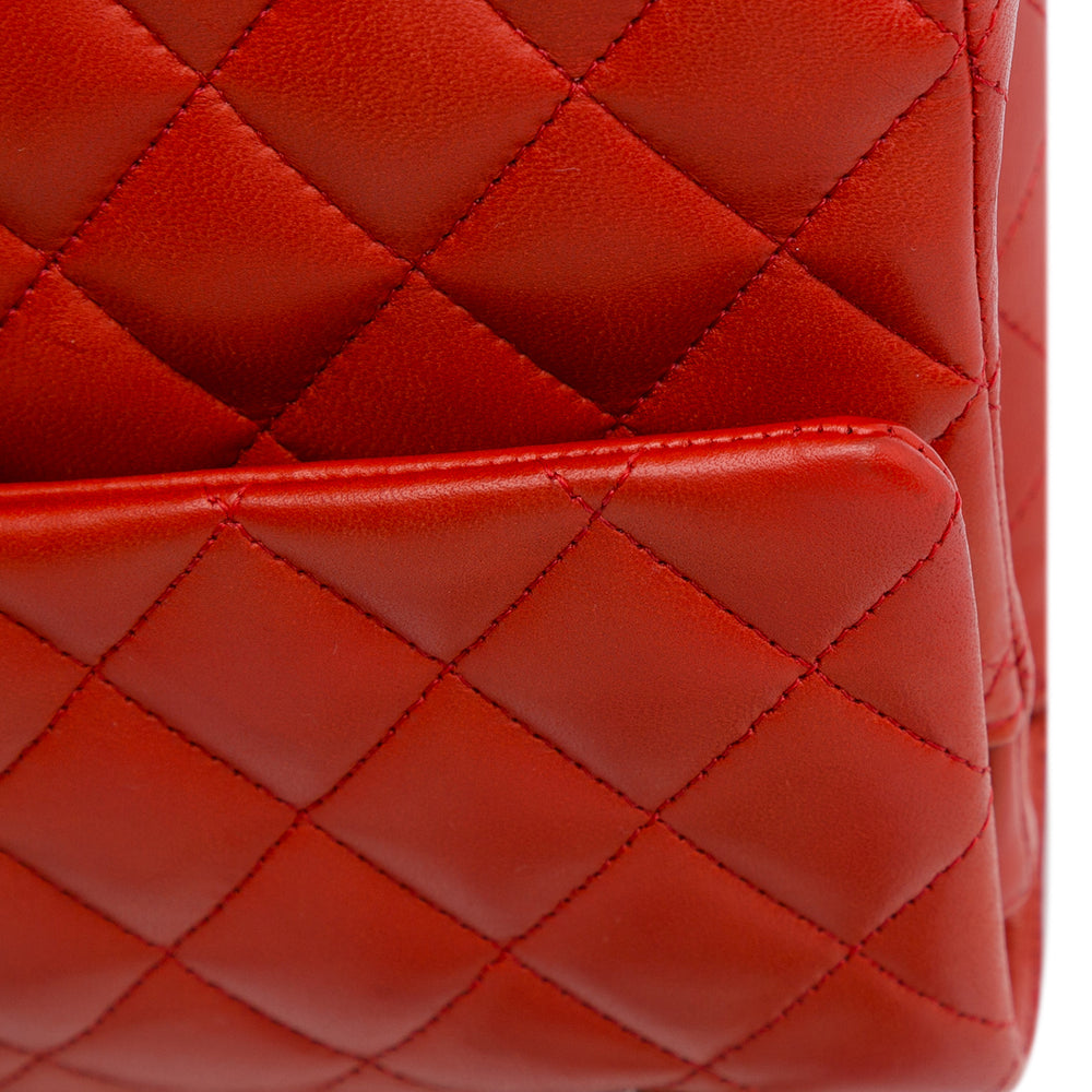 Chanel Medium Classic Lambskin Double Flap Red