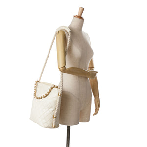 Chanel Crumpled Calfskin En Vogue Rope Satchel White