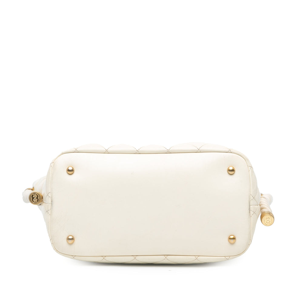 Chanel Crumpled Calfskin En Vogue Rope Satchel White