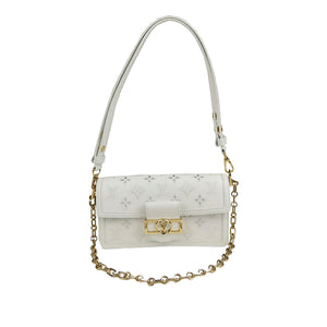 Louis Vuitton Monogram Dauphine Broderie East West White