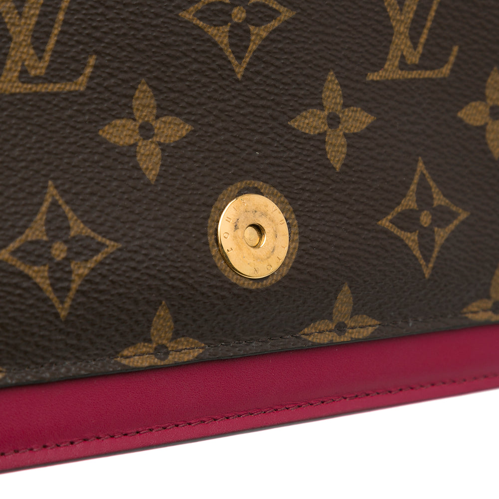 Louis Vuitton Monogram Flore Wallet On Chain Brown