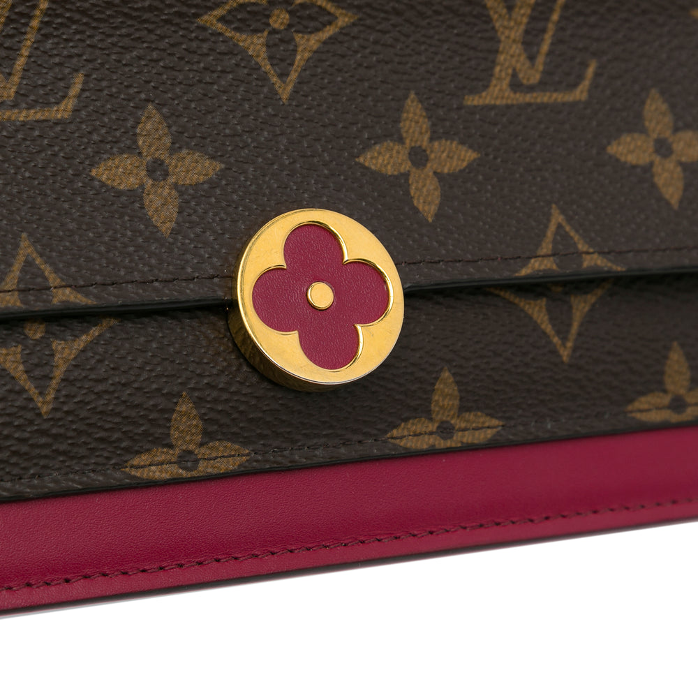 Louis Vuitton Monogram Flore Wallet On Chain Brown