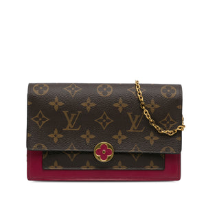 Louis Vuitton Monogram Flore Wallet On Chain Brown