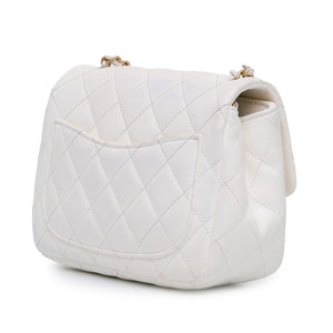 Chanel Mini Square Lambskin Romance Single Flap White