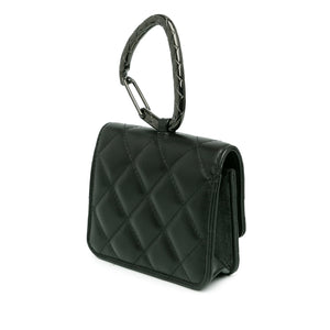 Chanel Quilted Lambskin So Black CC Hook Card Holder Black