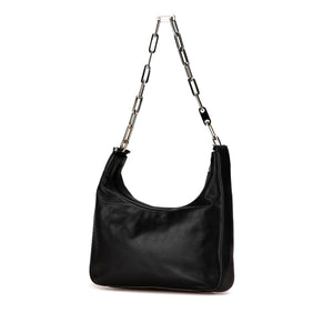 Gucci Leather Chain Shoulder Bag Black