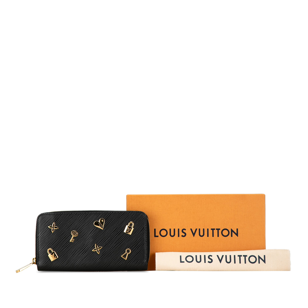 Louis Vuitton Epi Love Lock Zippy Long Wallet Black