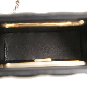 Chanel Mini Caviar Chain Around Cut Out Evening Bag Black