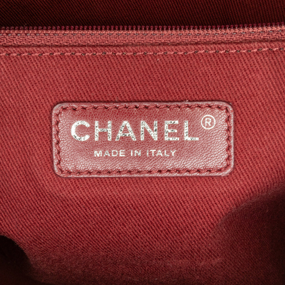 Chanel Large Canvas Deauville Tote Red