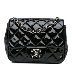 Chanel Mini Square Classic Patent Single Flap Black