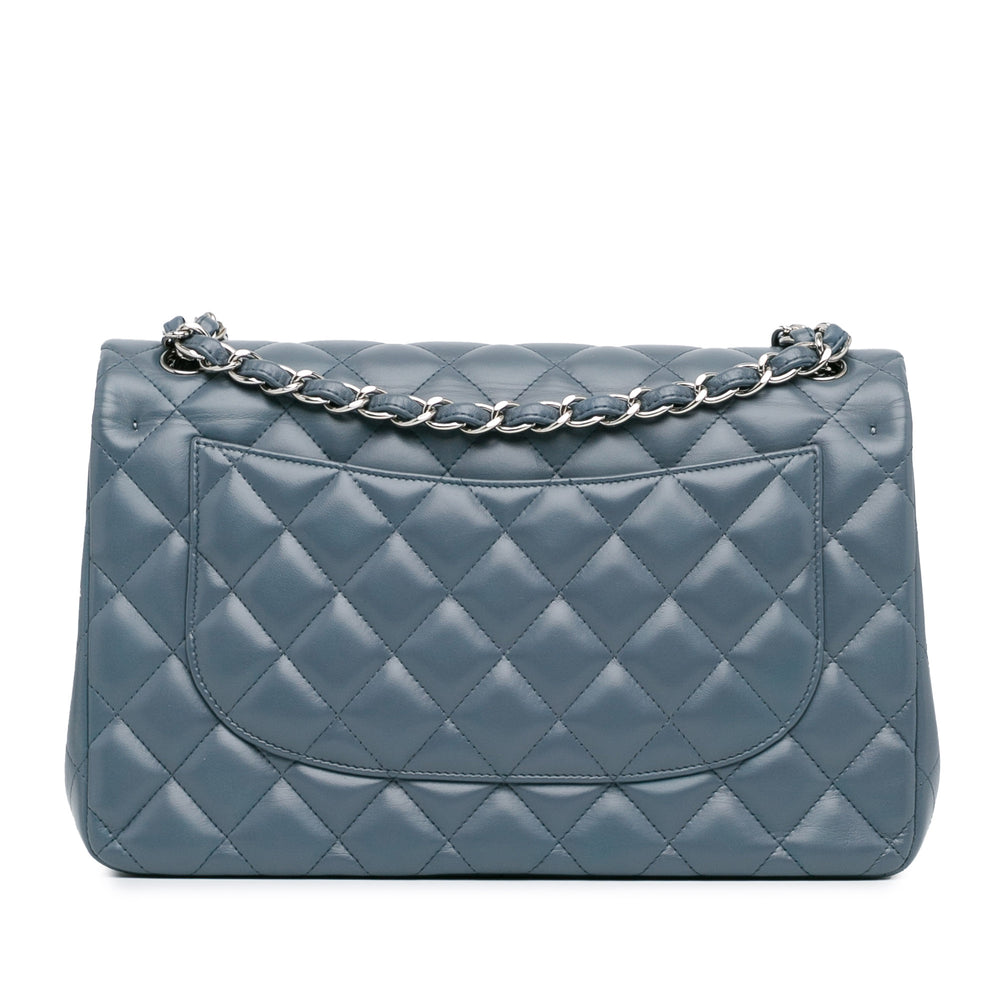 Chanel Jumbo Classic Lambskin Double Flap Blue