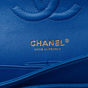 Chanel Medium Classic Lambskin Double Flap Blue