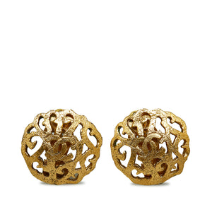 Chanel CC Clip-on Earrings Gold