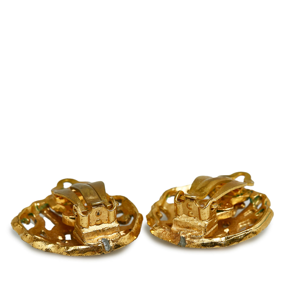 Chanel CC Clip-on Earrings Gold