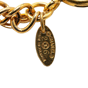 Chanel Gold Plated Crown and CC Medallion Station Necklace Gold