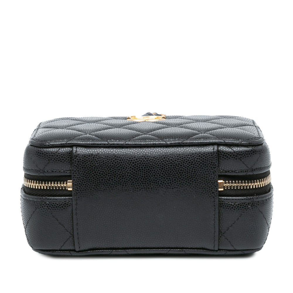 Chanel Quilted Caviar Twist Your Buttons Crossbody Black