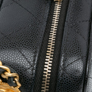 Chanel Quilted Caviar Twist Your Buttons Crossbody Black