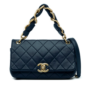 Chanel Quilted Lambskin Chain is More Flap Blue