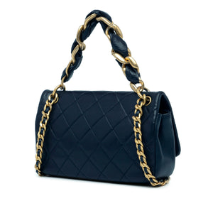 Chanel Quilted Lambskin Chain is More Flap Blue