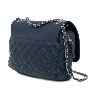 Chanel Quilted Calfskin Easy Zip Flap Blue