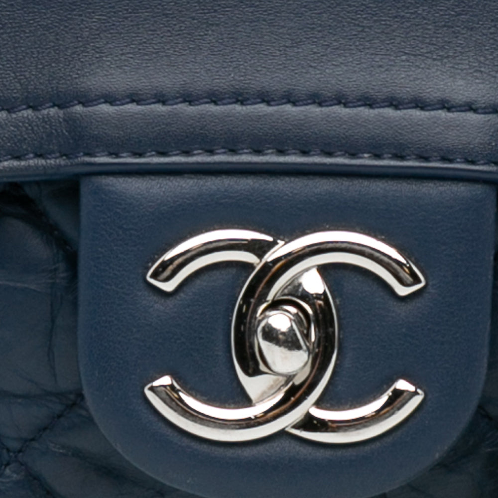 Chanel Quilted Calfskin Easy Zip Flap Blue