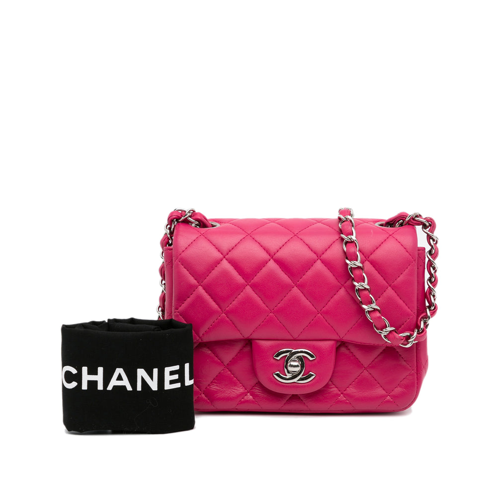 Chanel Mini Classic Lambskin Square Flap Pink