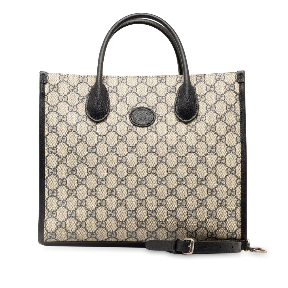 Gucci Small GG Supreme Interlocking G Tote Brown