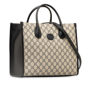 Gucci Small GG Supreme Interlocking G Tote Brown