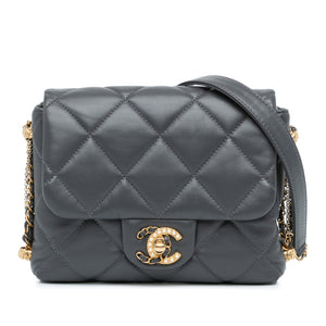 Chanel Mini Quilted Lambskin Crush on Chains Flap Gray