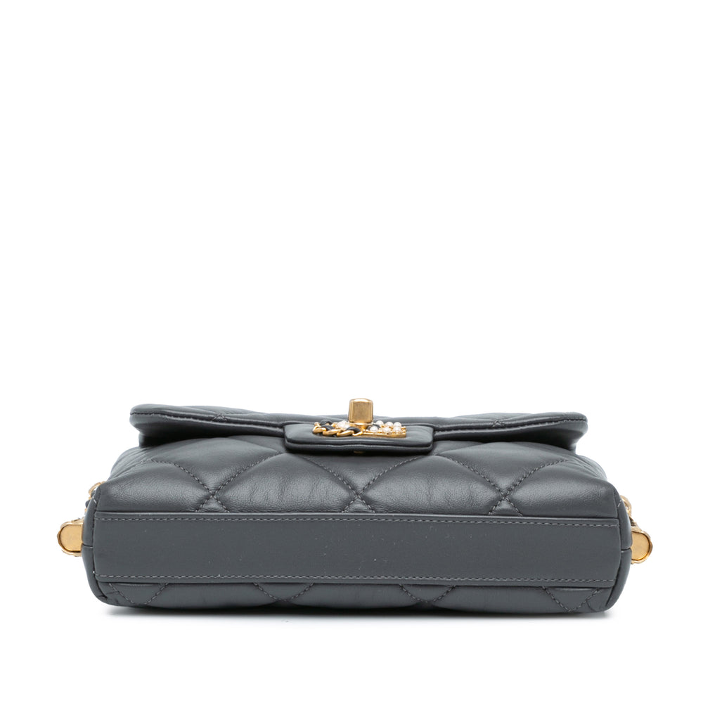 Chanel Mini Quilted Lambskin Crush on Chains Flap Gray