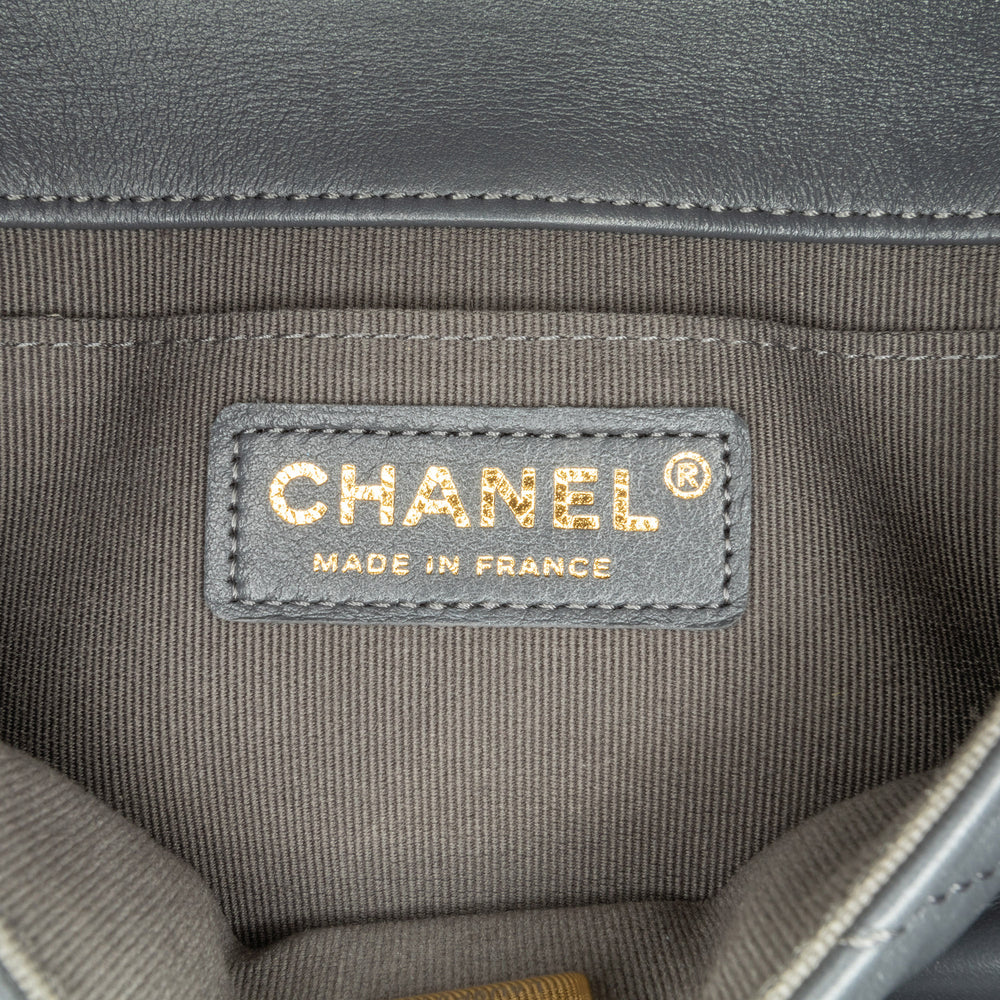 Chanel Mini Quilted Lambskin Crush on Chains Flap Gray