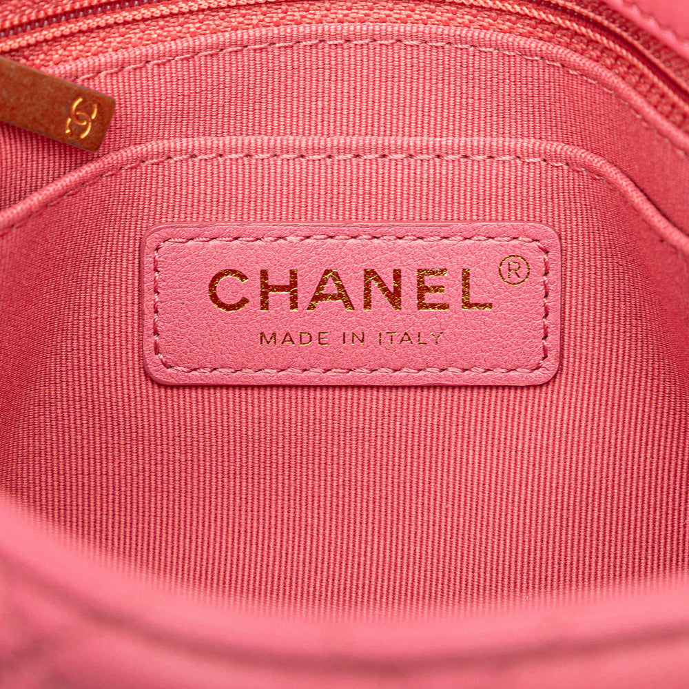 Chanel Mini Square Lambskin Pearl Samba Flap Pink