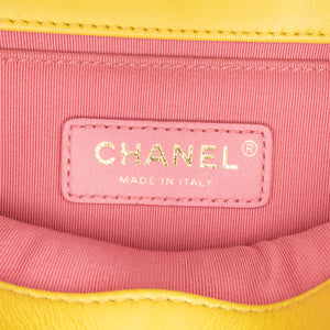 Chanel Small Lambskin Entwined Chain Flap Yellow