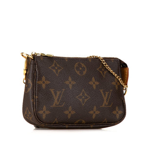 Louis Vuitton Monogram Mini Pochette Accessoires Brown