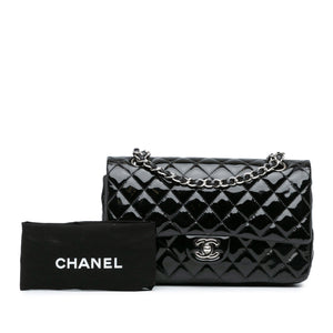 Chanel Medium Classic Patent Double Flap Black