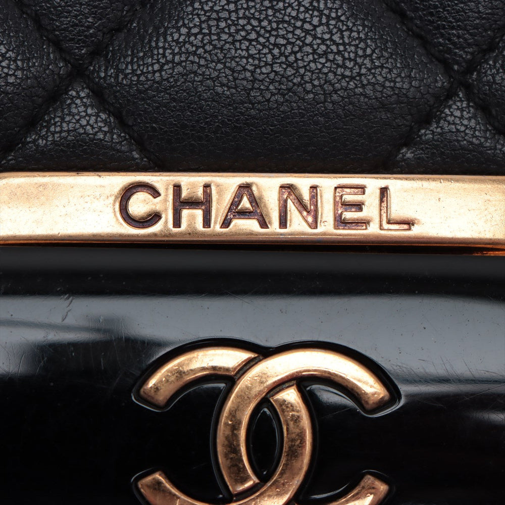 Chanel Matelasse Leather Single Flap Double Chain Bag BEAUTY ROCK Black Gold Metal Fittings 22202539