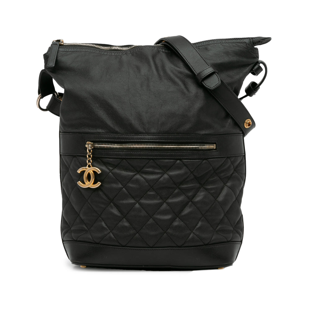 Chanel Caviar Casual Style Hobo Black