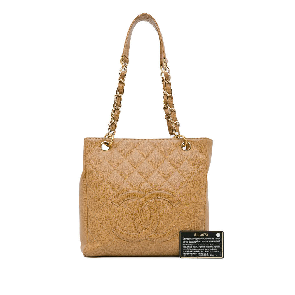 Chanel Caviar Petite Shopping Tote Brown