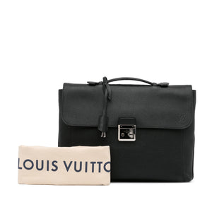 Louis Vuitton Taurillon Serviette Dorian Briefcase Black