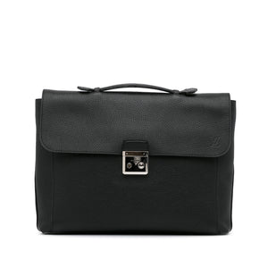 Louis Vuitton Taurillon Serviette Dorian Briefcase Black