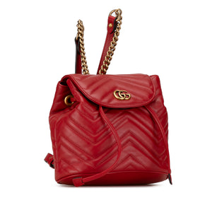 Gucci GG Marmont Matelasse Backpack Red